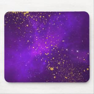 Gold Glitzer und Lila Galaxy Maus Pad Mousepad
