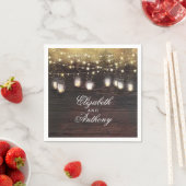 Gold Glitzer und Mason Jar Lights Rustikal Serviette (Beispiel)
