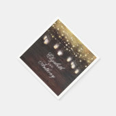 Gold Glitzer und Mason Jar Lights Rustikal Serviette (Ecke)