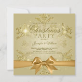 Gold Glitzer und Multiband | Weihnachtsfeier Einladung (Vorderseite)