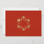 Gold Glitzer und Multiband | Xmas Holiday Red Einladung (Rückseite)