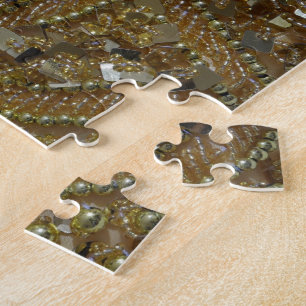 Gold Glitzer und Perlen Puzzle