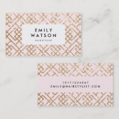 Gold Glitzer und rosa Muster Visitenkarten Visitenkarte (Vorne/Hinten)