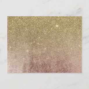 Gold Glitzer und Rosa Rose Gold Foil Mesh Postkarte