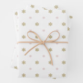 Gold Glitzer und rosa Schneeflocken Weihnachten Geschenkpapier Set (Beispiel)