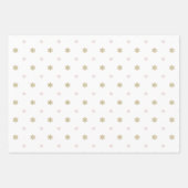 Gold Glitzer und rosa Schneeflocken Weihnachten Geschenkpapier Set (Vorderseite)
