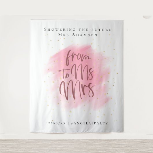 Gold Glitzer und Rose Bachelorette Foto Stand Wandteppich (Vorderseite)