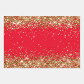 Gold Glitzer und Rot Geschenkpapier Set (Vorderseite 2)