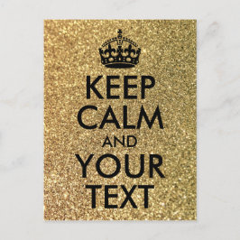 Gold Glitzer und Schwarz Behalten Ruhe und Ihr Tex Postkarte