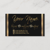 Gold Glitzer und Schwarz Visitenkarte (Rückseite)