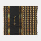 Gold Glitzer und Schwarz Zickzack Fleecedecke (Vorderseite (Horizontal))