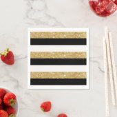 Gold Glitzer und schwarze Streifen Serviette (Beispiel)