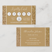 Gold Glitzer und Sparkle Girl Loyalty Punch Treuekarte (Vorne/Hinten)