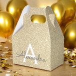 Gold-Glitzer und Sparkle-Monogramm Geschenkschachtel<br><div class="desc">Gold Imitate Glitzer und Sparkle Elegant Geschenkbox. Diese Geschenkboxen kann individuell auf Ihren Vor- und Vornamen abgestimmt werden und macht eine großartige Geschenkboxen für Geburtstag,  Junggeselinnen-Abschied,  Brautparty oder Babydusche.</div>