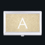 Gold-Glitzer und Sparkle-Monogramm Visitenkarten Dose<br><div class="desc">Gold Imitats Glitzer und sparkle Elegant Monogram Business Card Holder. Dieser Visitenkartenhalter kann so angepasst werden,  dass er Ihren Vor- und Erstnamen einbezieht.</div>