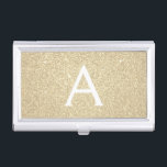 Gold-Glitzer und Sparkle-Monogramm Visitenkarten Dose<br><div class="desc">Gold Imitats Glitzer und sparkle Elegant Monogram Business Card Holder. Dieser Visitenkartenhalter kann so angepasst werden,  dass er Ihren Vor- und Erstnamen einbezieht.</div>