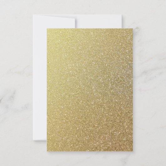 Gold Glitzer und weiße Blätter Hochzeitskarten für RSVP Karte (Rückseite)
