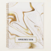 Gold Glitzer und Weißmarmor - Terminkalender Planer (Vorderseite)