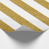 Gold-Glitzer und Weißstreifenpapier Geschenkpapier (Ecke)