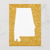 Gold Glitzer und White Alabama Postkarte (Vorderseite)