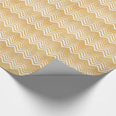 Gold-Glitzer und Zickzack Weißpapier Geschenkpapier (Ecke)