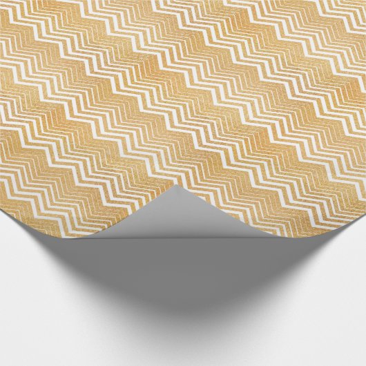 Gold-Glitzer und Zickzack Weißpapier Geschenkpapier (Ecke)