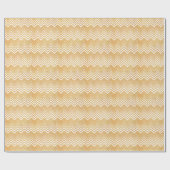 Gold-Glitzer und Zickzack Weißpapier Geschenkpapier (Flach)
