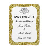 Gold Glitzer Unendlichkeit Herz speichern das Datu Magnet (Vertikal)