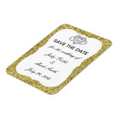 Gold Glitzer Unendlichkeit Herz speichern das Datu Magnet (Linke Seite)