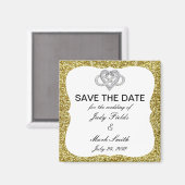 Gold Glitzer Unendlichkeit Herz speichern das Datu Magnet (Vorderseite/Rückseite)