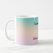 Gold Glitzer Unicorn Aqua Peach Pink Ombre Gefärbt Kaffeetasse (Links)