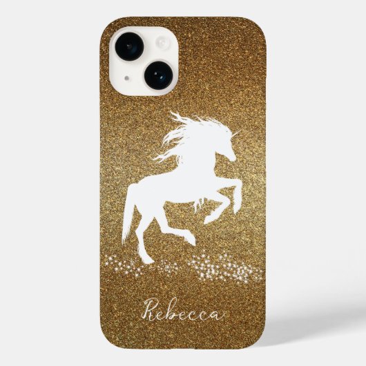 Gold Glitzer Unicorn Fall Mate iPhone Fall Case-Mate iPhone Hülle (Rückseite)