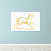 Gold Glitzer Unicorn Fantasie Leinwanddruck (Insitu (Holzboden))