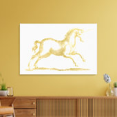 Gold Glitzer Unicorn Fantasie Leinwanddruck (Insitu (Wohnzimmer))