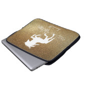 Gold Glitzer Unicorn Notebook-Sieb Laptopschutzhülle (Vorne Knopf)