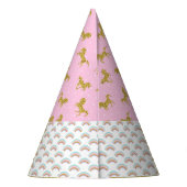 Gold Glitzer Unicorn Rainbows Party Hat Partyhütchen (Rückseite)