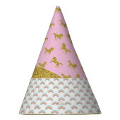 Gold Glitzer Unicorn Rainbows Party Hat Partyhütchen (Rechts)