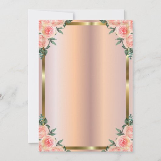 Gold Glitzer Unicorn Rose Gold Baby Dusche Einladung (Rückseite)