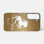 Gold Glitzer Unicorn Samsung Galaxy Fall Hülle (Rückseite (Horizontal))