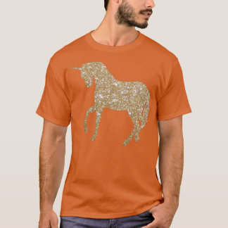 Gold Glitzer Unicorn T-Shirt