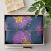 Gold Glitzer Unicorns auf Blue Seidenpapier (Geschenk)