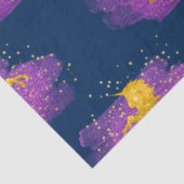Gold Glitzer Unicorns auf Blue Seidenpapier (Ausschnitt)