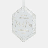 Gold Glitzer Unser erstes Weihnachtslied & Mrs. Ornament Aus Glas (Vorderseite Links)