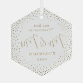 Gold Glitzer Unser erstes Weihnachtslied & Mrs. Ornament Aus Glas (Rückseite)