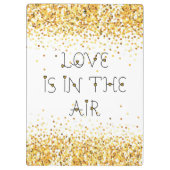 Gold Glitzer Valentines Herz und Text Klemmbrett (Rückseite)