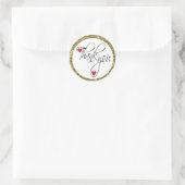 Gold Glitzer Vielen Dank Runder Aufkleber (Tasche)