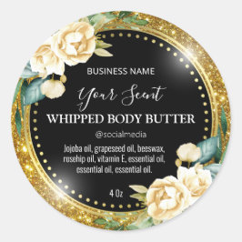 Gold Glitzer Vintag Body Butter Labels Runder Aufkleber
