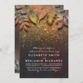 Gold Glitzer Vintag Herbstlaubs Probe Dinner Einladung (Vorne/Hinten)