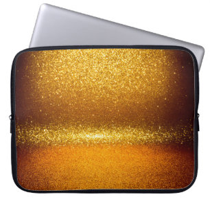 Gold Glitzer Vintag Lichter Textur. Weihnachten Laptopschutzhülle