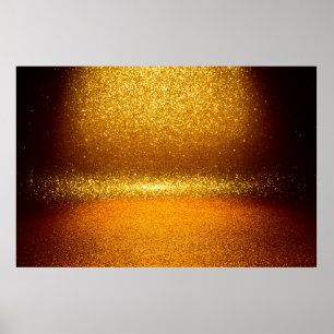 Gold Glitzer Vintag Lichter Textur. Weihnachten Poster